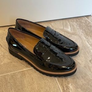 Franco Sarto Black Patent Loafers